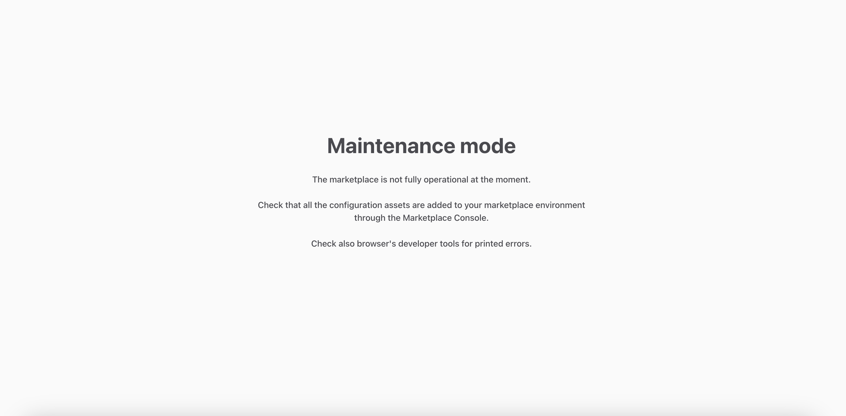 Maintenance mode page