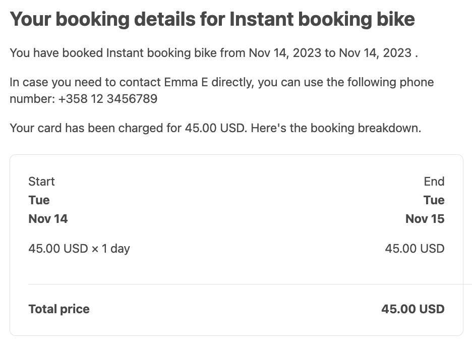 Updated email notification